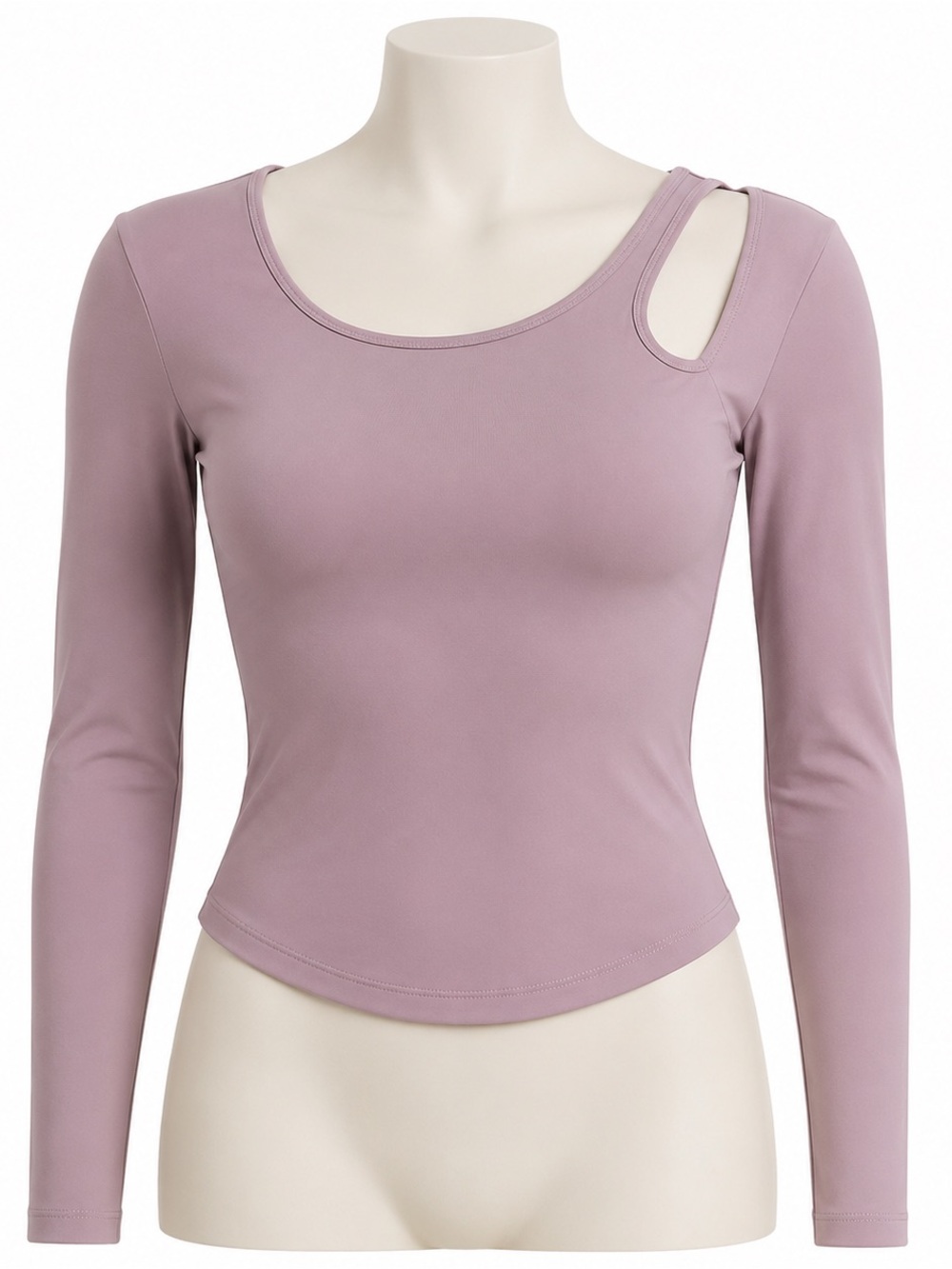 NWT BMJL Mauve Cutout Long Sleeve Workout Top Built-In Bra Size Small